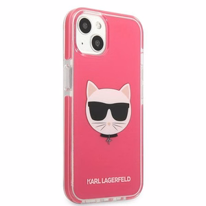 Karl Lagerfeld Choupette Galvos dėklas telefonui iPhone 13 - fuksija