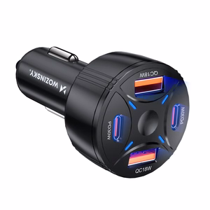 Wozinsky WLS-04 60W automobilinis įkroviklis, 2xUSB-C ir 2xUSB-A, juodas