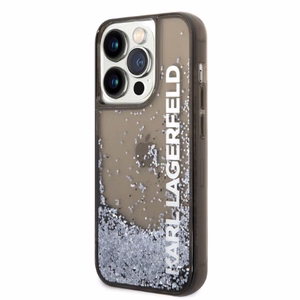 Karl Lagerfeld Liquid Glitter Elong dėklas telefonui iPhone 14 Pro Max - juodas