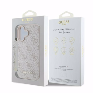 Guess 4G Classic dėklas telefonui iPhone 16 - rožinis