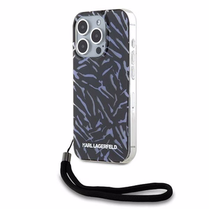 Karl Lagerfeld zebras su virvele dėklas telefonui iPhone 15 Pro Max - violetinė