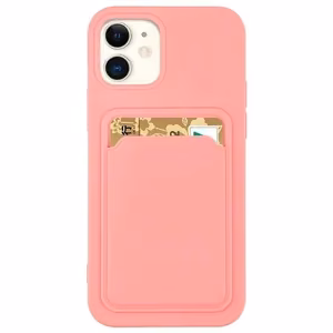 Card Case Silicone Wallet Wallet with Card Slot Documents for Samsung Galaxy A42 5G pink