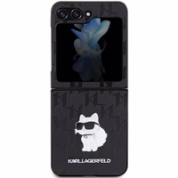 Karl Lagerfeld Saffiano Monogram Choupette Pin dėklas telefonui Samsung Galaxy Z Flip 5 - juoda