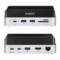 "Orico MiniDock 10-in-1" doko stotis su SSD kietojo disko įkrova - sidabrinė