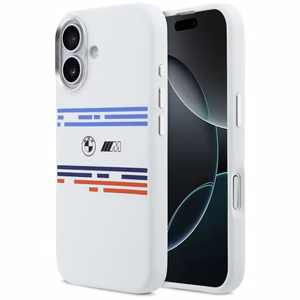 BMW M Silicon Horizontal Line MagSafe deklas, skirtas iPhone 17 - Baltas