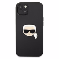 Karl Lagerfeld Odinis Ikonik Karl's Head Metalinis dėklas iPhone 13 mini - juodas