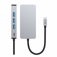 Tech-Protect HB05 HUB 9in1 USB-C + USB2.0 + USB3.0 + HDMI 4K 60Hz + SD / TF + PD100W + RJ45 adapteris - pilkas