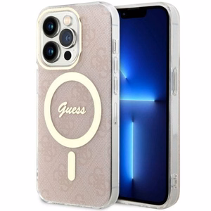 Guess GUHMP14LH4STP iPhone 14 Pro 6.1" rožinis/rožinis kietas dėklas 4G MagSafe