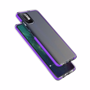 Pavasario dėklas skaidrus TPU gelinis apsauginis dangtelis su spalvotu rėmeliu Xiaomi Redmi Note 10 5G / Poco M3 Pro juodas