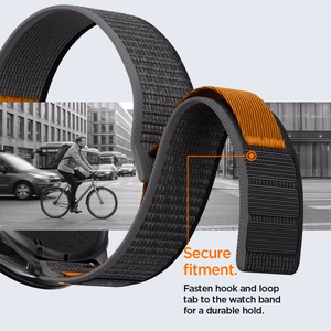 Spigen Athlex Airna Garmin Quick Release 22 mm dirželis, juodas ir oranžinis