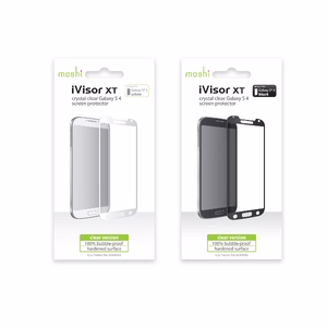 Moshi iVisor XT daugkartinė visą ekraną dengianti apsauginė plėvelė, skirta Samsung Galaxy S4, baltu rėmeliu