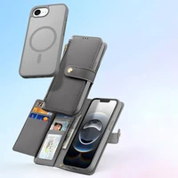 Dux Ducis Lawa iPhone 16e odinis dėklas su nuimama magnetine pinigine - pilkas