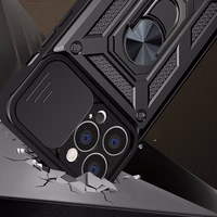 Hybrid Armor Camshield dėklas telefonui Motorola Moto G62 5G šarvuotas dėklas su kameros dangteliu juodas