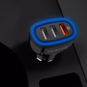 Automobilinis įkroviklis Dudao R7S QC3.0 Quick Charge 18W juodas (jungtys: 3xUSB)