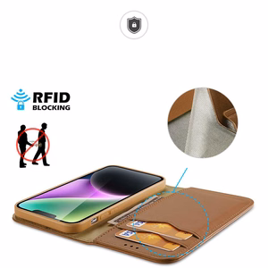 Dux Ducis Hivo dėklas telefonui su RFID blokavimu - rudas