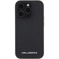 Karl Lagerfeld dygsniuotas dėklas telefonui su K raštu iPhone 15 Pro - juodas