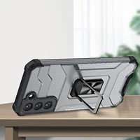 Crystal žiedinis dėklas šarvuotas hibridinis + magnetinis laikiklis Samsung Galaxy S22 + (S22 Plus) žalias