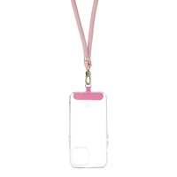 SWING (8 mm) telefono dirželis, telefono pakabukas su reguliuojamu ilgiu / virvelės ilgis 165 cm (maks. 82,5 cm kilpoje) / ant peties arba kaklo – šviesiai rožinis