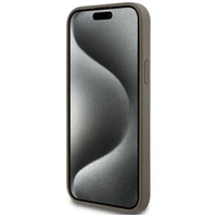 DKNY Odinis raštas metalinis logotipas Magnetinis dėklas iPhone 15 Plus / 14 Plus - ruda