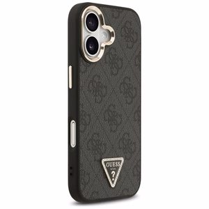 Guess 4G Triangle Logo MagSafe dėklas telefonui iPhone 17 - juodas ir auksinis