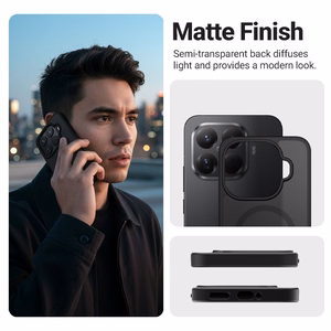 Чехол Crong Hybrid Matte Magnetic MagSafe для Xiaomi 15T Pro, чёрный