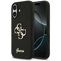 Guess Silicone Big 4G Script dėklas telefonui iPhone 17 juodas