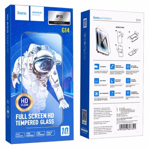 HOCO grūdintas HD 5D apsauginis stiklas Guardian shield (rinkinys 10in1) – skirtas iPhone 15 / 16, juodas (G14)