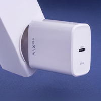 "Maxlife MXTC-10-30C PD QC įkroviklis 1x USB-C 30W, baltas