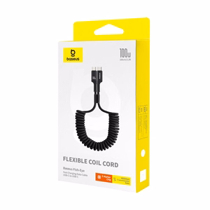Baseus Fish-Eye USB C į USB C greitojo įkrovimo kabelis 1 m 100 W Juoda
