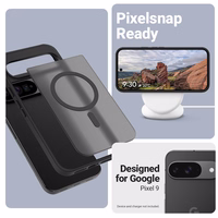Crong Hybrid Matte Magnetic - MagSafe Google Pixel 9 Case (juodas)