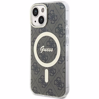 Guess IML 4G magnetinis dėklas telefonui iPhone 15 Plus - rudas