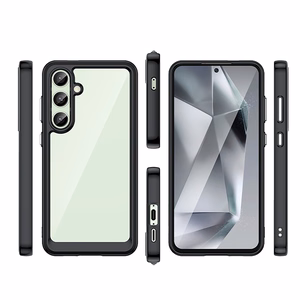 Kosmoso dėklas su gelio rėmu Samsung Galaxy S24 FE - juodas