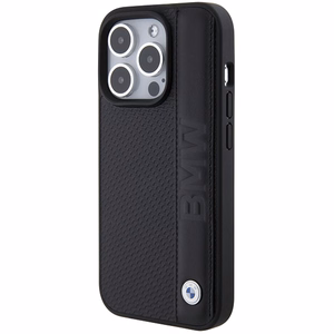 BMW odinis tekstūruotas ir juostos dėklas telefonui iPhone 15 Pro - juodas