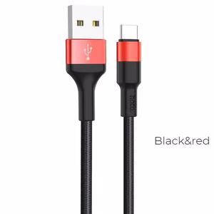 Кабель USB A - USB C Hoco 2A 1 m X26 чёрно-красный