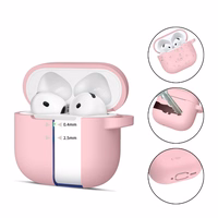 Tech-Protect silikoninis dėklas su kabliuku AirPods 4 - rožinis