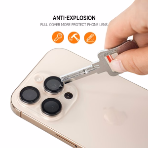 Tel Protect Titanium Lens 99% AR juodi grūdinti apsauginiai stiklai Apple iPhone 18 Pro / 18 Pro Max kameros lęšiams (3 vnt.)