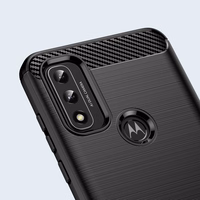Carbon dėklas lankstus dangtelis Motorola Moto G Play 2022 juodas