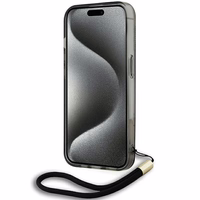 Karl Lagerfeld IML Mono KL Pattern & Cord dėklas telefonui iPhone 15 Pro Max - juodas