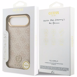 Guess 4G Strass Logo Magnetinis dėklas telefonui iPhone Air - rožinė