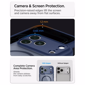 Spigen Ultra Hybrid MagSafe dėklas iPhone 18 Pro Max / 17 Pro Max, tamsiai mėlynas