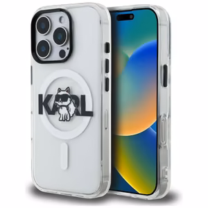 Karl Lagerfeld IML Choupette Sketch Logo MagSafe Dėklas iPhone 16 Pro Max - skaidrus