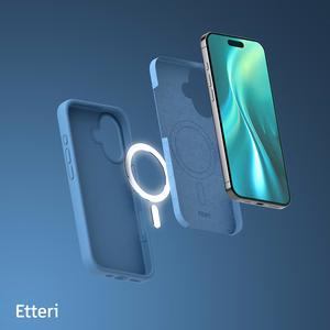 "Etteri" silikoninis magnetinis dėklas "iPhone 16 Plus" 6,7" tamsiai mėlynas