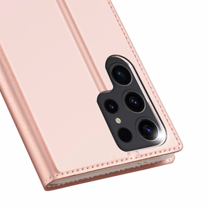 Dux Ducis Skin Pro dėklas telefonui Samsung S24 Ultra su atvartu - rožinis