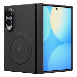 Spigen AirSkin Aramid MagFit MagSafe dėklas, skirtas Samsung Galaxy Z Fold 8, juodas