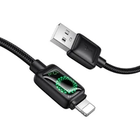 Kabelis su LCD ekranu USB A-Lightning Hoco 2,4A 1,2 m U146 juodas