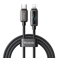 "Mcdodo CA-2630" USB-C ir "Lightning" kabelis, 36 W, LED ekranas, 1,2 m