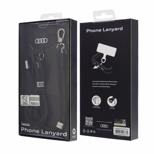 Audi universalus telefono dirželis 120cm 6mm per petį juodas AU-CBL6-R8/D1-BK