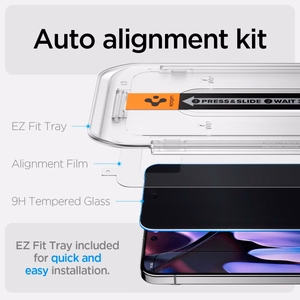 Spigen Glas.TR "Ez Fit" Privacy HD 2 rinkinys privatumo stiklas Google Pixel 9 / 9 Pro
