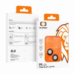 Apsauginis stiklas Tel Protect Titanium Lens 99% AR ant kameros Iphone 15/15 Plus juodas (2 lęšiai)