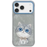 Nimmy Big Eyed Pet 2.0 Katės dėklas telefonui iPhone 17 Pro Max - pilka